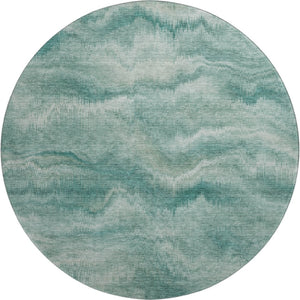 HomeRoots 8' X 10' Teal And Ivory Abstract Area Rug - Washable, UV-Protected, Family-Friendly, Stylish Design 717654