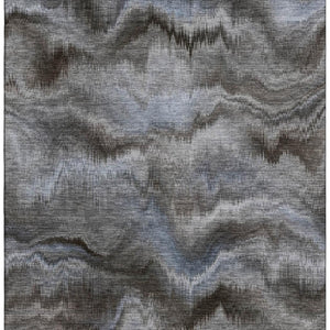 HomeRoots 8' Taupe and Gray Abstract Washable Round Rug - Durable, UV Protected, Easy-Care for Busy Homes! 717659