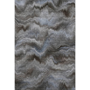 HomeRoots 8' Taupe and Gray Abstract Washable Round Rug - Durable, UV Protected, Easy-Care for Busy Homes! 717659