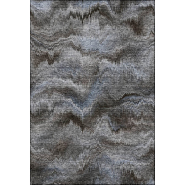 HomeRoots 8' Taupe and Gray Abstract Washable Round Rug - Durable, UV Protected, Easy-Care for Busy Homes! 717659