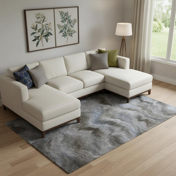 HomeRoots 10' X 14' Taupe & Gray Abstract Washable Area Rug - UV Protected, Durable & Stylish for Any Home 717662