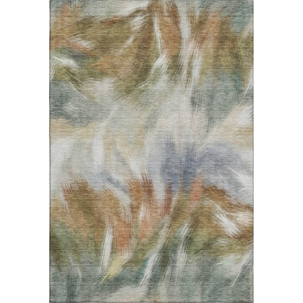 HomeRoots 5' X 8' Beige and Copper Washable Area Rug – Durable, Stylish, UV-Protected for Everyday Living Spaces 717665