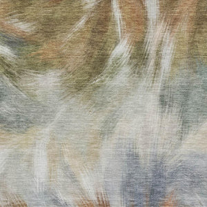 HomeRoots 10' Beige and Copper Abstract Washable Area Rug – Durable, UV Protected, Perfect for Large Spaces! 717669