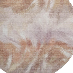 HomeRoots 8' X 10' Copper and Ivory Abstract Washable Area Rug with UV Protection - Stylish, Durable, Easy-Care 717673