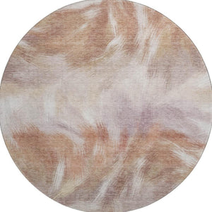 HomeRoots 8' X 10' Copper and Ivory Abstract Washable Area Rug with UV Protection - Stylish, Durable, Easy-Care 717673