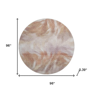HomeRoots 8' X 10' Copper and Ivory Abstract Washable Area Rug with UV Protection - Stylish, Durable, Easy-Care 717673