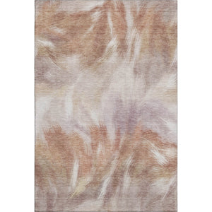 HomeRoots 10' X 14' Copper and Ivory Abstract Area Rug - Durable, Washable, UV-Protected for Busy Homes 717675
