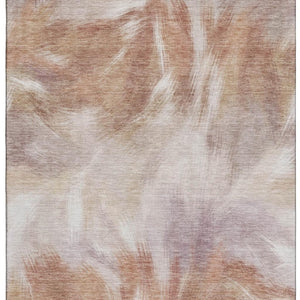 HomeRoots 10' X 14' Copper and Ivory Abstract Area Rug - Durable, Washable, UV-Protected for Busy Homes 717675