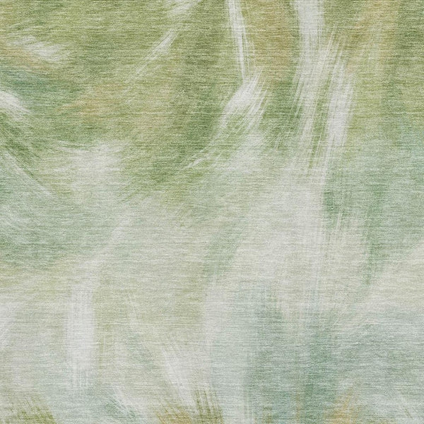 HomeRoots 5' X 8' Stylish Green And Ivory Abstract Washable Area Rug with UV Protection for High-Traffic Homes 717677