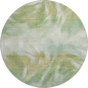 HomeRoots 8' X 10' Washable Area Rug with UV Protection - Stylish Green and Ivory Abstract Design for Any Room 717679