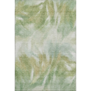 HomeRoots 10' X 14' Green and Ivory Abstract Rug - Washable, UV Protected, Stain Resistant for Busy Homes 717681