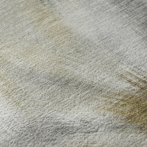 HomeRoots 10' X 14' Stylish Pewter and Gold Abstract Washable Area Rug with UV Protection for Modern Homes 717687