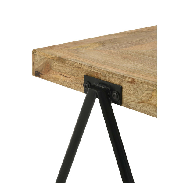 English Elm Avery Natural Mango Wood Side Table With Sleek Iron Legs – Modern Accent For Any Space B062P344947