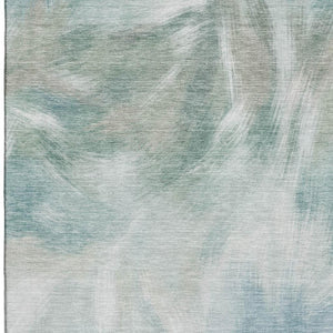 HomeRoots 9' X 12' Sky Blue Abstract Area Rug - Washable, UV Protected, Soft & Durable for Busy Homes 717692