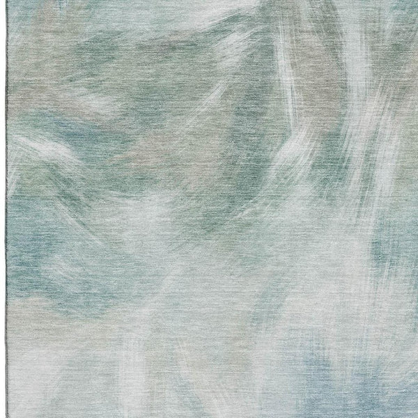 HomeRoots 9' X 12' Sky Blue Abstract Area Rug - Washable, UV Protected, Soft & Durable for Busy Homes 717692