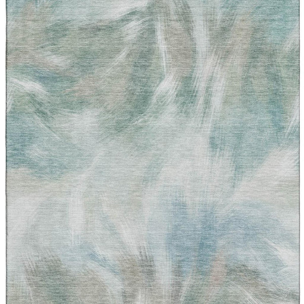 HomeRoots 9' X 12' Sky Blue Abstract Area Rug - Washable, UV Protected, Soft & Durable for Busy Homes 717692