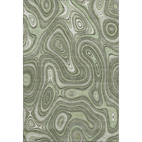 HomeRoots 5' X 8' Sage and Ivory Geometric Area Rug – Washable, Stain-Resistant, UV Protected for Busy Homes 717695