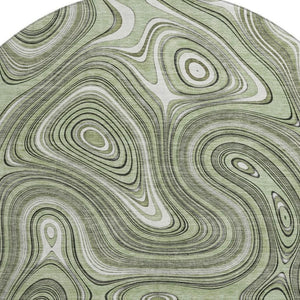HomeRoots 8' X 10' Stylish Sage & Ivory Geometric Washable Area Rug with UV Protection for Busy Homes 717697