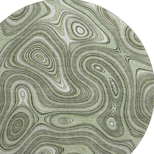 HomeRoots 8' X 10' Stylish Sage & Ivory Geometric Washable Area Rug with UV Protection for Busy Homes 717697