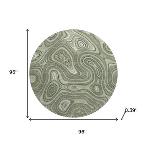 HomeRoots 8' X 10' Stylish Sage & Ivory Geometric Washable Area Rug with UV Protection for Busy Homes 717697