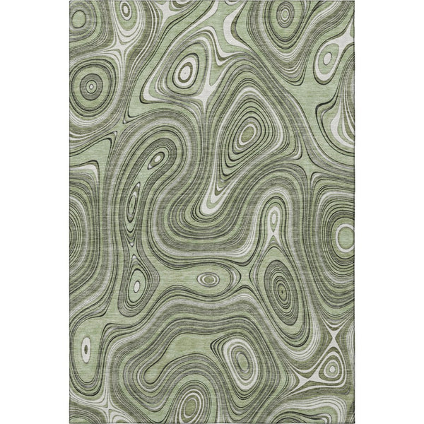 HomeRoots 9' X 12' Sage and Ivory Geometric Area Rug – Durable, Washable, UV-Protected for Indoor/Outdoor Use 717698