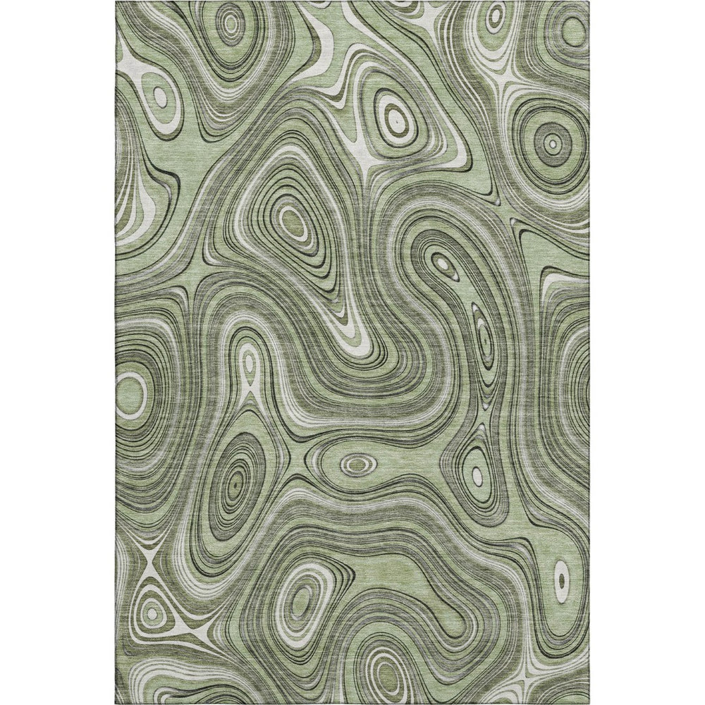HomeRoots 10' X 14' Sage & Ivory Geometric Area Rug – Washable, UV-Protected, Stain-Resistant, Modern Design 717699