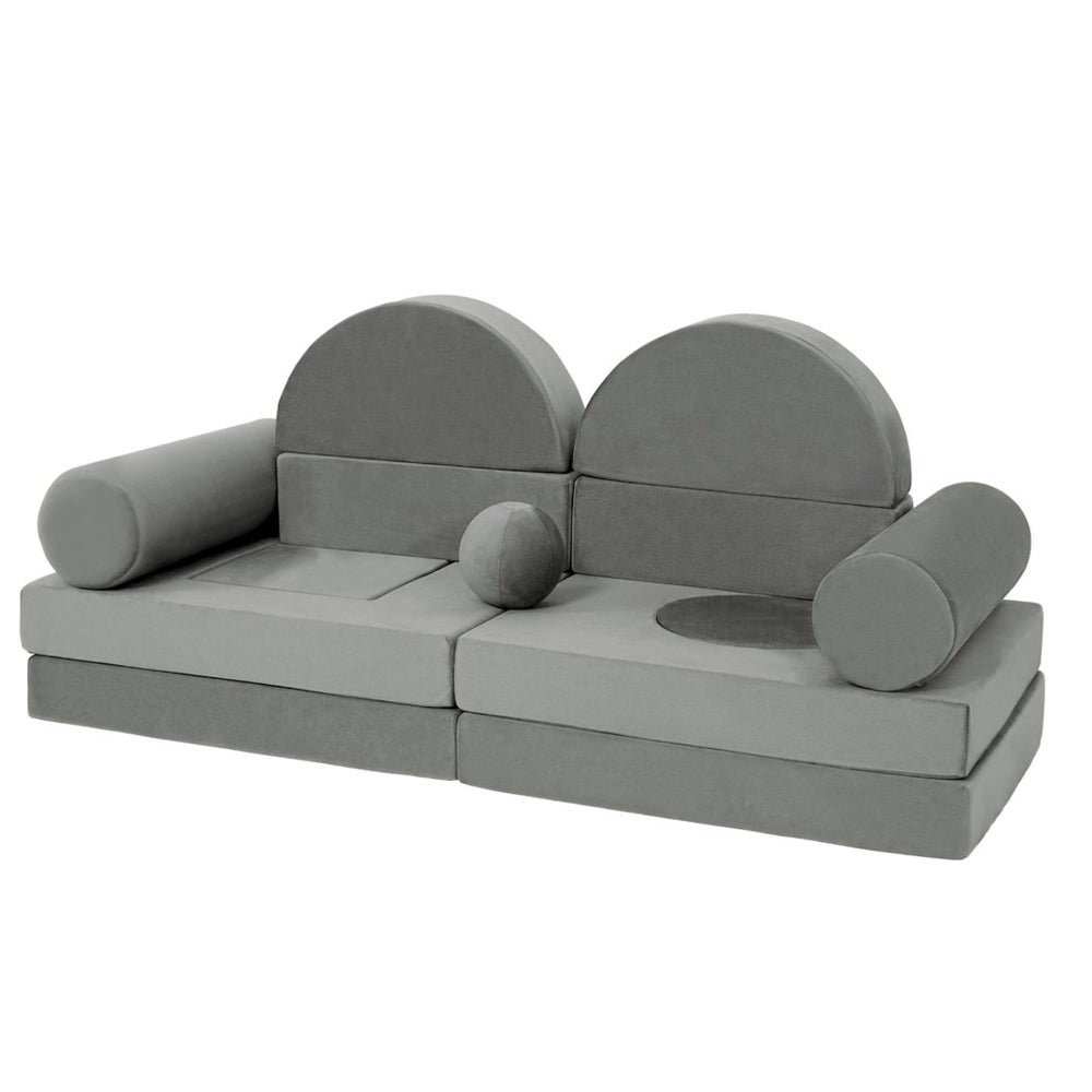 English Elm 14pcs Modular Foam Play Couch Set Convertible Toddler Fort Builder for Playrooms Dark Gray T5880P493428