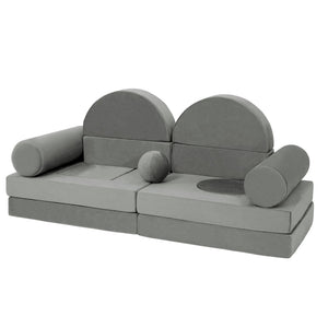 English Elm 14pcs Modular Foam Play Couch Set Convertible Toddler Fort Builder for Playrooms Dark Gray T5880P493428