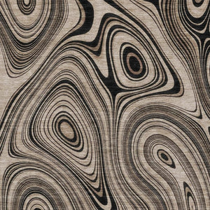 HomeRoots 5' X 8' Beige and Charcoal Geometric Area Rug - Washable, UV Resistant, Durable for High-Traffic Spaces 717701