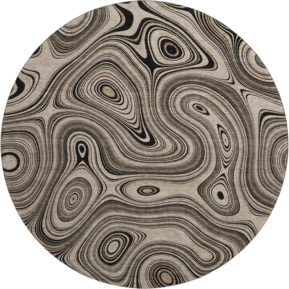 HomeRoots 8' X 10' Beige Geometric Area Rug – Washable, UV Protected, Stain Resistant for Modern Homes 717703