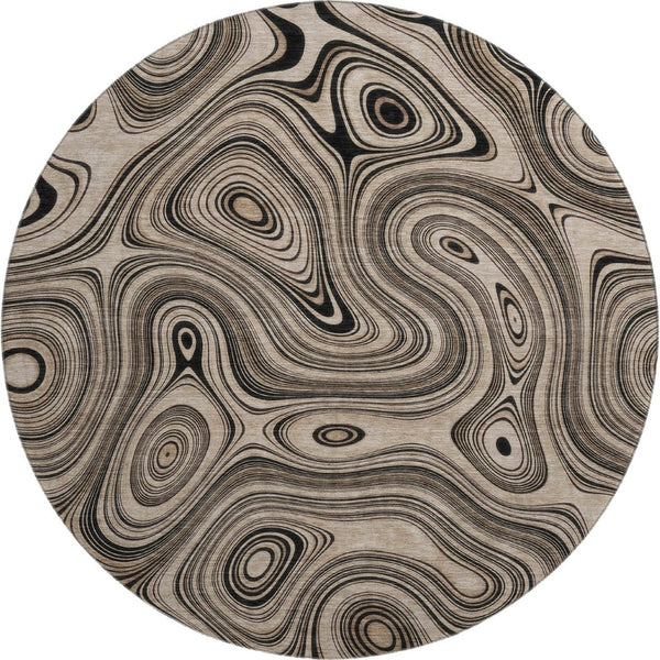 HomeRoots 8' X 10' Beige Geometric Area Rug – Washable, UV Protected, Stain Resistant for Modern Homes 717703