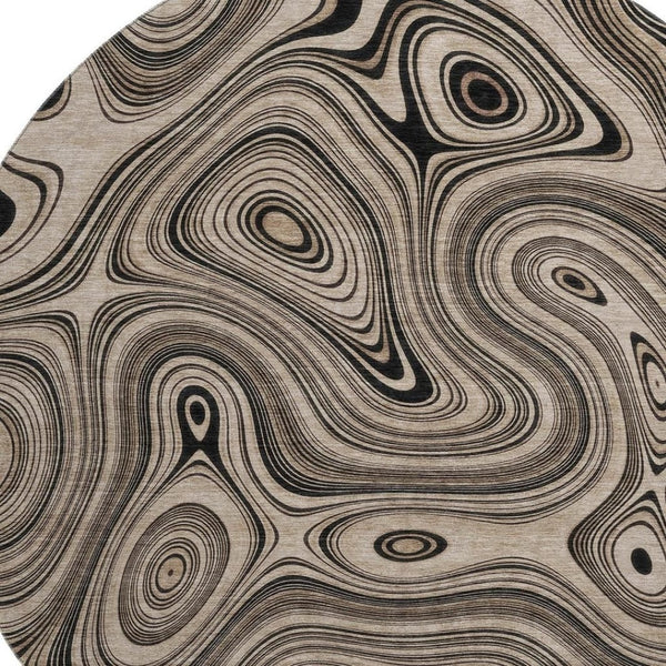 HomeRoots 8' X 10' Beige Geometric Area Rug – Washable, UV Protected, Stain Resistant for Modern Homes 717703