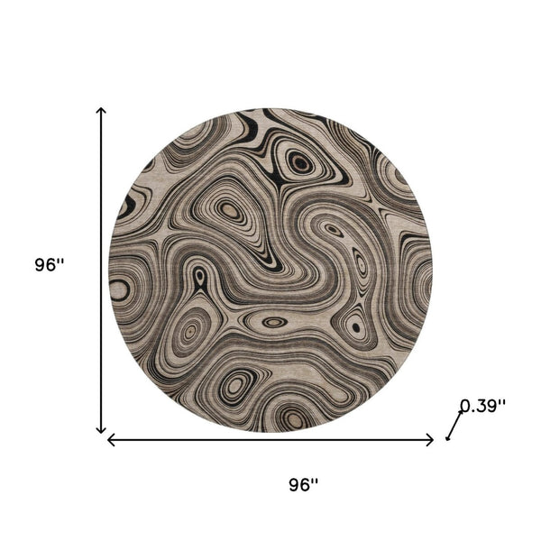 HomeRoots 8' X 10' Beige Geometric Area Rug – Washable, UV Protected, Stain Resistant for Modern Homes 717703