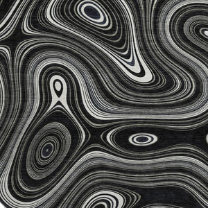 HomeRoots 8' X 10' Black and Ivory Geometric Washable Area Rug - Stylish, UV-Protected, Stain-Resistant Design 717709