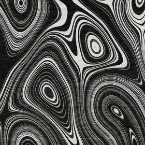 HomeRoots 9' X 12' Black And Ivory Geometric Washable Area Rug – Stylish, Durable, UV-Protected & Easy Care! 717710