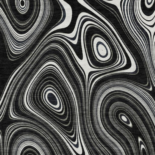 HomeRoots 9' X 12' Black And Ivory Geometric Washable Area Rug – Stylish, Durable, UV-Protected & Easy Care! 717710