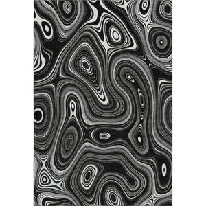 HomeRoots 10' X 14' Black and Ivory Geometric Area Rug - UV Protected, Washable, Durable for Busy Homes 717711
