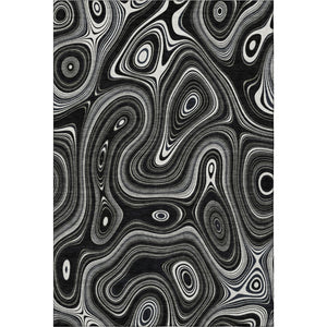 HomeRoots 10' X 14' Black and Ivory Geometric Area Rug - UV Protected, Washable, Durable for Busy Homes 717711