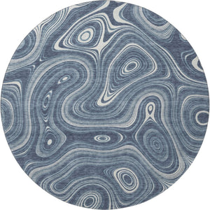 HomeRoots 8' X 10' Blue Geometric Washable Area Rug with UV Protection, Stain Resistance & Non-Slip Backing 717715