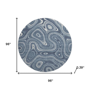 HomeRoots 8' X 10' Blue Geometric Washable Area Rug with UV Protection, Stain Resistance & Non-Slip Backing 717715