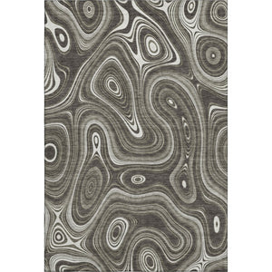 HomeRoots 5' X 8' Gray and Silver Geometric Area Rug – Washable, UV Protected, Durable for Homes with Kids & Pets 717719