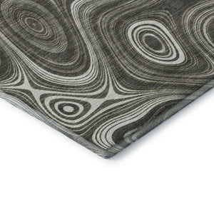 HomeRoots 5' X 8' Gray and Silver Geometric Area Rug – Washable, UV Protected, Durable for Homes with Kids & Pets 717719