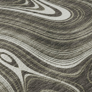 HomeRoots 5' X 8' Gray and Silver Geometric Area Rug – Washable, UV Protected, Durable for Homes with Kids & Pets 717719