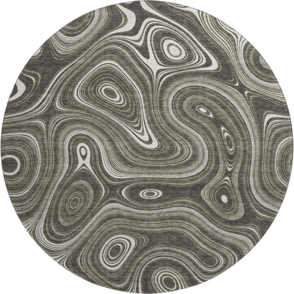 HomeRoots 8' X 10' Stylish Gray & Silver Geometric Area Rug - Washable, UV Protected, Ideal for High-Traffic Areas 717721