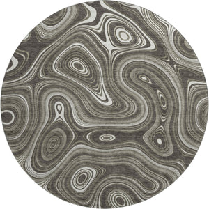 HomeRoots 8' X 10' Stylish Gray & Silver Geometric Area Rug - Washable, UV Protected, Ideal for High-Traffic Areas 717721