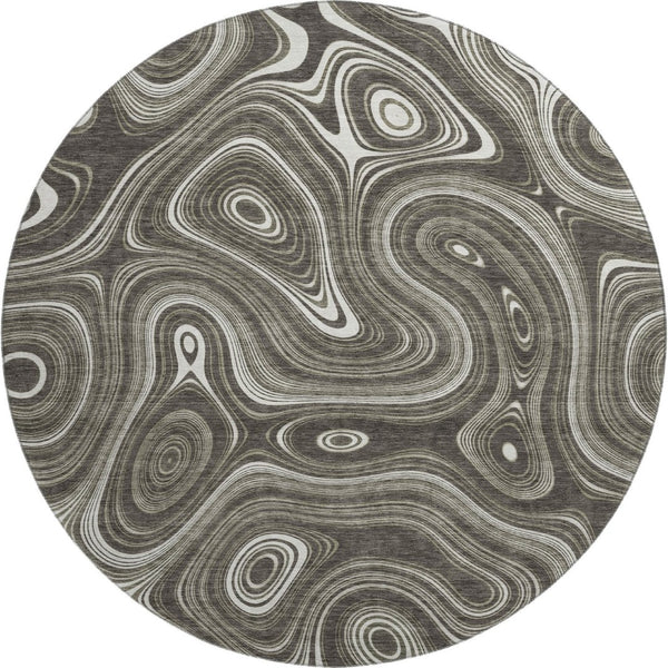 HomeRoots 8' X 10' Stylish Gray & Silver Geometric Area Rug - Washable, UV Protected, Ideal for High-Traffic Areas 717721