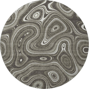 HomeRoots 8' X 10' Stylish Gray & Silver Geometric Area Rug - Washable, UV Protected, Ideal for High-Traffic Areas 717721