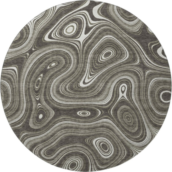 HomeRoots 8' X 10' Stylish Gray & Silver Geometric Area Rug - Washable, UV Protected, Ideal for High-Traffic Areas 717721
