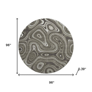 HomeRoots 8' X 10' Stylish Gray & Silver Geometric Area Rug - Washable, UV Protected, Ideal for High-Traffic Areas 717721