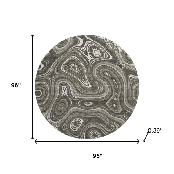 HomeRoots 8' X 10' Stylish Gray & Silver Geometric Area Rug - Washable, UV Protected, Ideal for High-Traffic Areas 717721